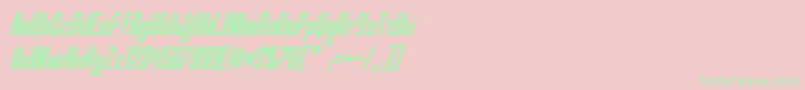 RedWorldBoldItalic Font – Green Fonts on Pink Background