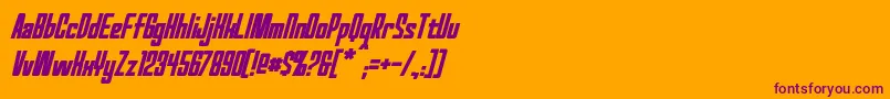 RedWorldBoldItalic Font – Purple Fonts on Orange Background