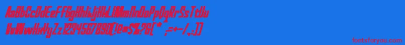 フォントRedWorldBoldItalic – 赤い文字の青い背景