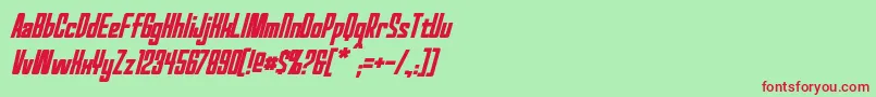 RedWorldBoldItalic Font – Red Fonts on Green Background