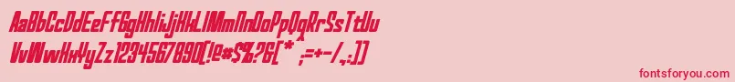 RedWorldBoldItalic Font – Red Fonts on Pink Background