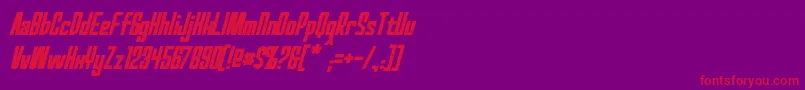 RedWorldBoldItalic Font – Red Fonts on Purple Background