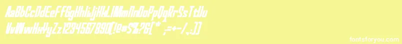 RedWorldBoldItalic Font – White Fonts on Yellow Background