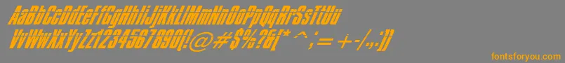 フォントImpossible050 – オレンジの文字は灰色の背景にあります。