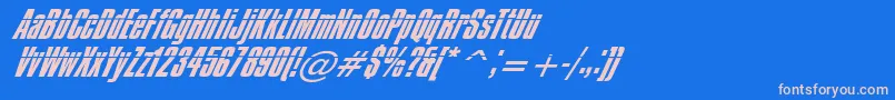 フォントImpossible050 – ピンクの文字、青い背景