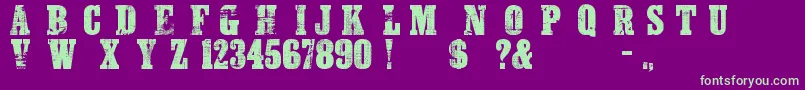 DangerZoneWarning Font – Green Fonts on Purple Background