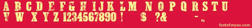 DangerZoneWarning-Schriftart – Gelbe Schriften auf rotem Hintergrund