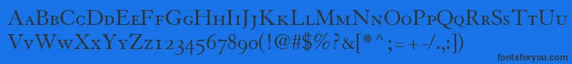 GranjonSmallCapsOldStyleFigures Font – Black Fonts on Blue Background