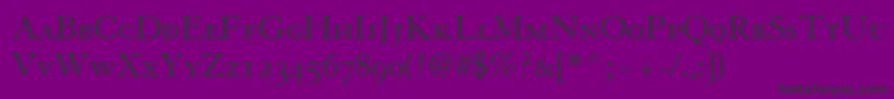 GranjonSmallCapsOldStyleFigures-Schriftart – Schwarze Schriften auf violettem Hintergrund