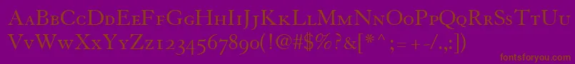 GranjonSmallCapsOldStyleFigures Font – Brown Fonts on Purple Background