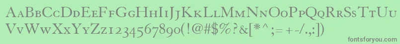 GranjonSmallCapsOldStyleFigures Font – Gray Fonts on Green Background