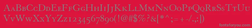 GranjonSmallCapsOldStyleFigures Font – Gray Fonts on Red Background