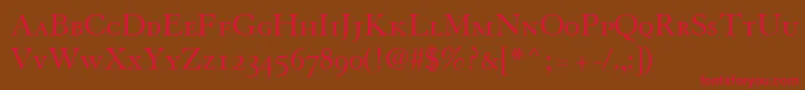 GranjonSmallCapsOldStyleFigures Font – Red Fonts on Brown Background