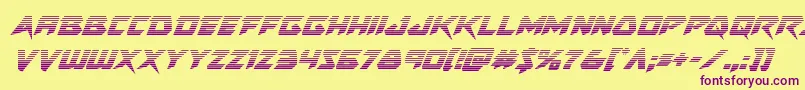 Skirmishergradital Font – Purple Fonts on Yellow Background