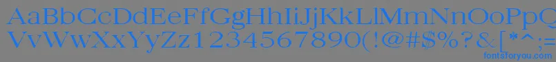 フォントQuantasBroadLightRegular – 灰色の背景に青い文字