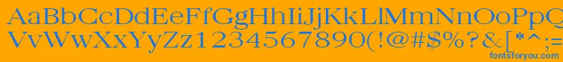 QuantasBroadLightRegular Font – Blue Fonts on Orange Background