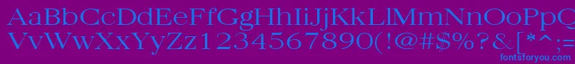 QuantasBroadLightRegular Font – Blue Fonts on Purple Background