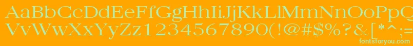 QuantasBroadLightRegular Font – Green Fonts on Orange Background