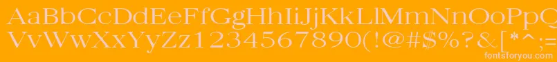 QuantasBroadLightRegular Font – Pink Fonts on Orange Background
