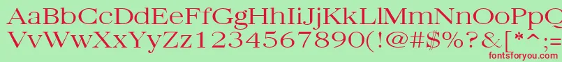 QuantasBroadLightRegular Font – Red Fonts on Green Background