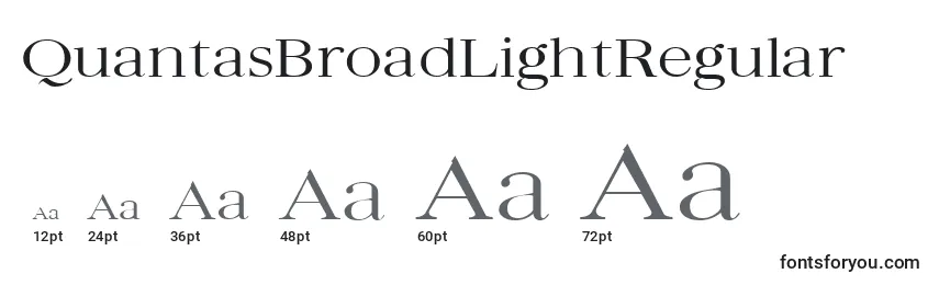Размеры шрифта QuantasBroadLightRegular
