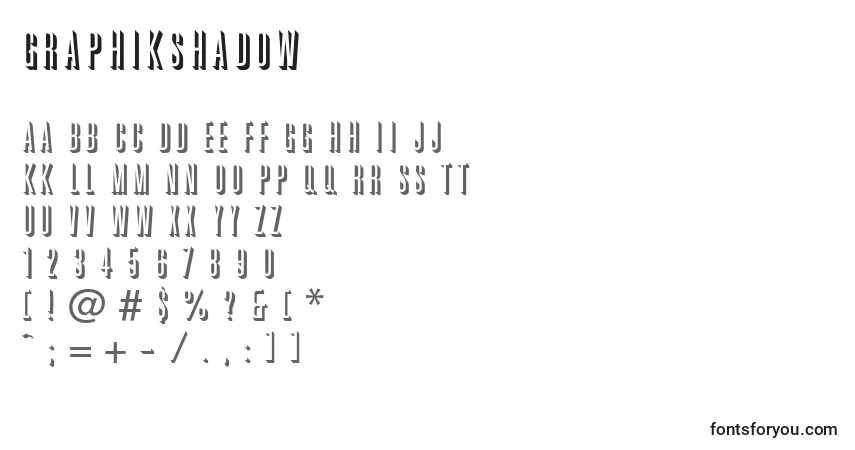 GraphikShadow-fontti – aakkoset, numerot, erikoismerkit