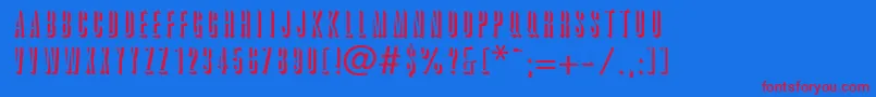 GraphikShadow Font – Red Fonts on Blue Background