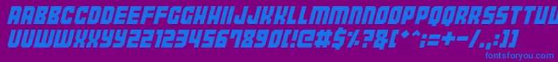 Tokyo2097 Font – Blue Fonts on Purple Background