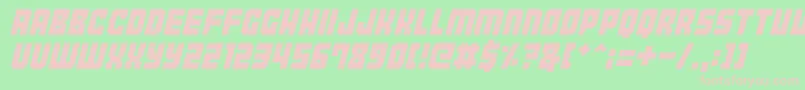 Tokyo2097-fontti – vaaleanpunaiset fontit vihreällä taustalla