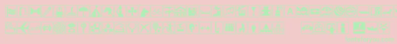 LinotypeHolidayPi2 Font – Green Fonts on Pink Background