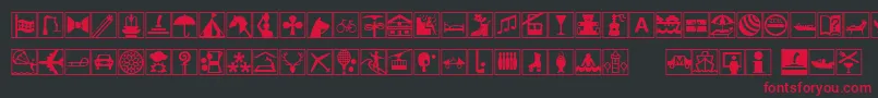LinotypeHolidayPi2 Font – Red Fonts on Black Background