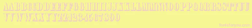 Plastischeplakatantiqua Font – Pink Fonts on Yellow Background