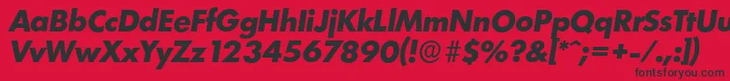 フォントLimerickserialXboldItalic – 赤い背景に黒い文字