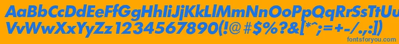 LimerickserialXboldItalic Font – Blue Fonts on Orange Background
