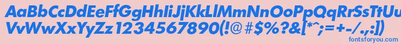 LimerickserialXboldItalic Font – Blue Fonts on Pink Background