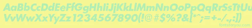 LimerickserialXboldItalic Font – Green Fonts on Yellow Background