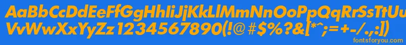 LimerickserialXboldItalic Font – Orange Fonts on Blue Background