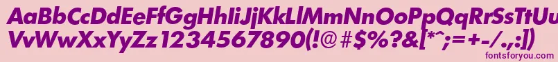 Police LimerickserialXboldItalic – polices violettes sur fond rose