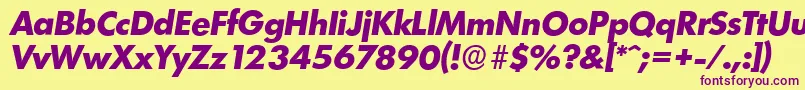 LimerickserialXboldItalic Font – Purple Fonts on Yellow Background