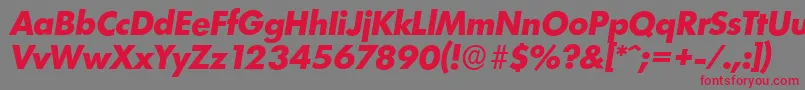 LimerickserialXboldItalic Font – Red Fonts on Gray Background