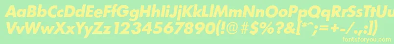LimerickserialXboldItalic-Schriftart – Gelbe Schriften auf grünem Hintergrund