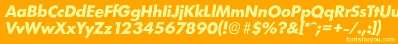 LimerickserialXboldItalic Font – Yellow Fonts on Orange Background