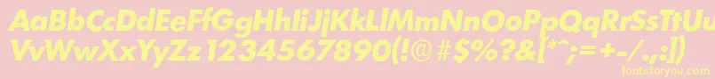 LimerickserialXboldItalic Font – Yellow Fonts on Pink Background