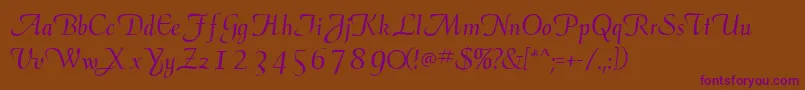 ElegansscriptsskRegular Font – Purple Fonts on Brown Background