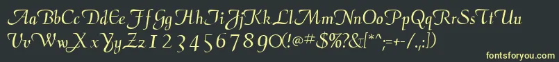 ElegansscriptsskRegular Font – Yellow Fonts on Black Background