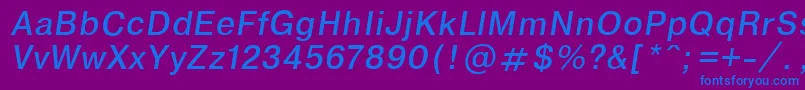 EncyclopaediaItalic.001.001 Font – Blue Fonts on Purple Background