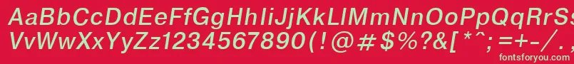 Czcionka EncyclopaediaItalic.001.001 – zielone czcionki na czerwonym tle