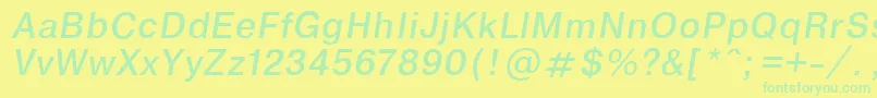 EncyclopaediaItalic.001.001 Font – Green Fonts on Yellow Background