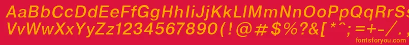 EncyclopaediaItalic.001.001 Font – Orange Fonts on Red Background