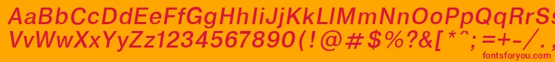 EncyclopaediaItalic.001.001 Font – Red Fonts on Orange Background